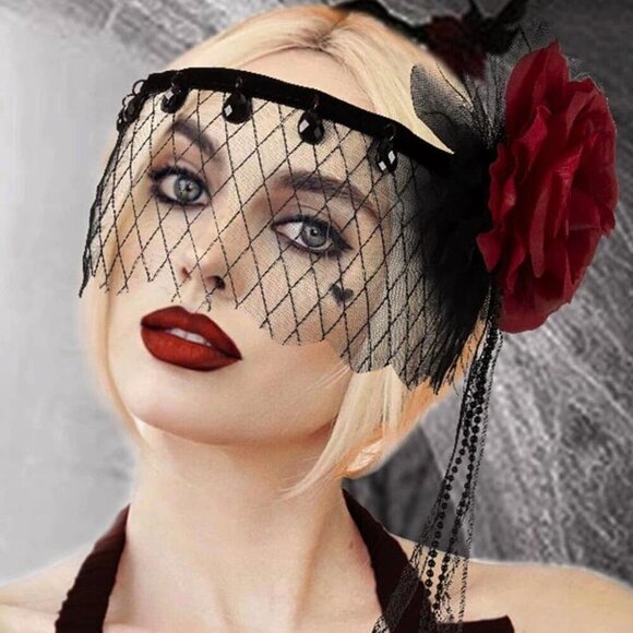Gothic Flower Headband Women Girls Halloween Costume Accessories
